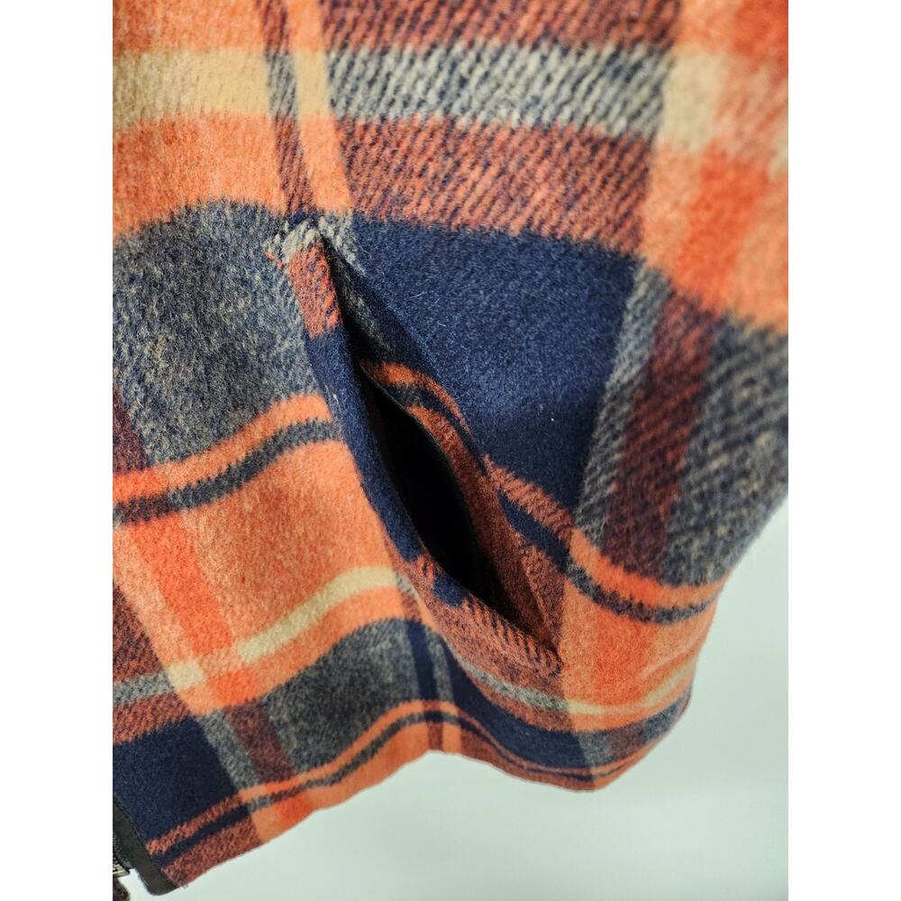 Anthropologie Andersen & Lauth Annie Capelet Erica, One Size, Orange/Navy Plaid - Picture 8 of 15